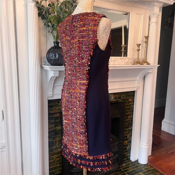 DIANE VON FURSTENBERG Jacey Rubiate Tweed Sleeveless Shift Dress Size 6 - Picture 10 of 16